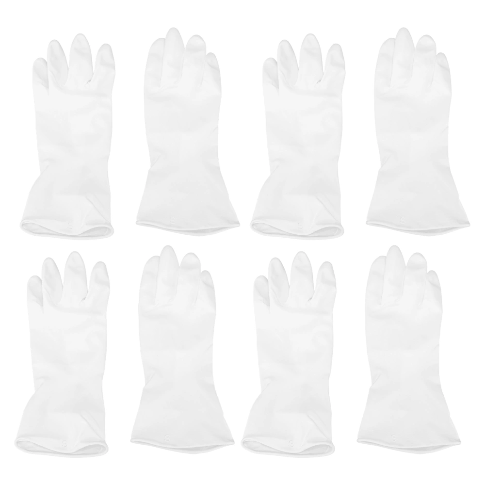 4 Pairs Household Cleaning Gloves White for Dishwasher Car Washing Painting Bathroom ToiletS