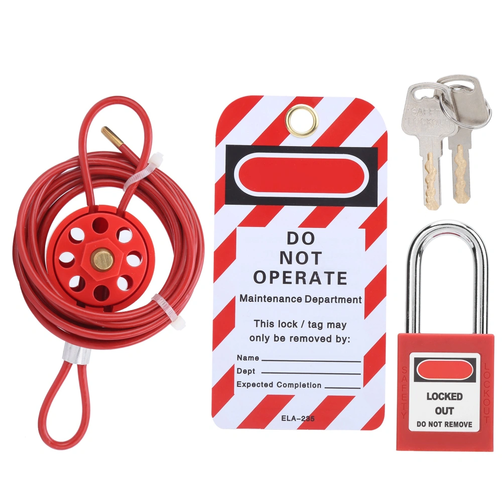 Cable Lock Kit Adjustable Insulation Universal for Valve Red Energy Isolation Security