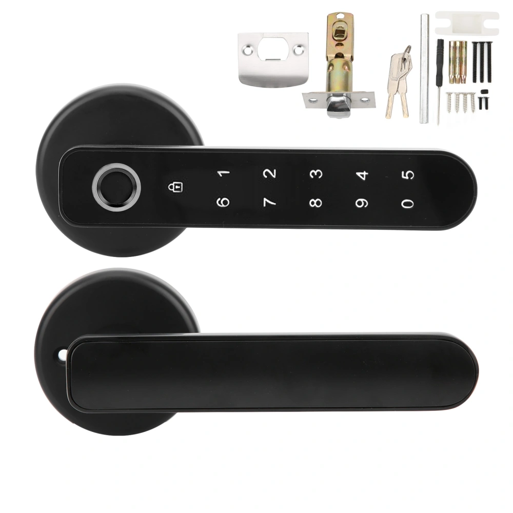 Smart Door Handle Lock Fingerprint Password APP Key Unlock Security Entry for Home Office Apartment