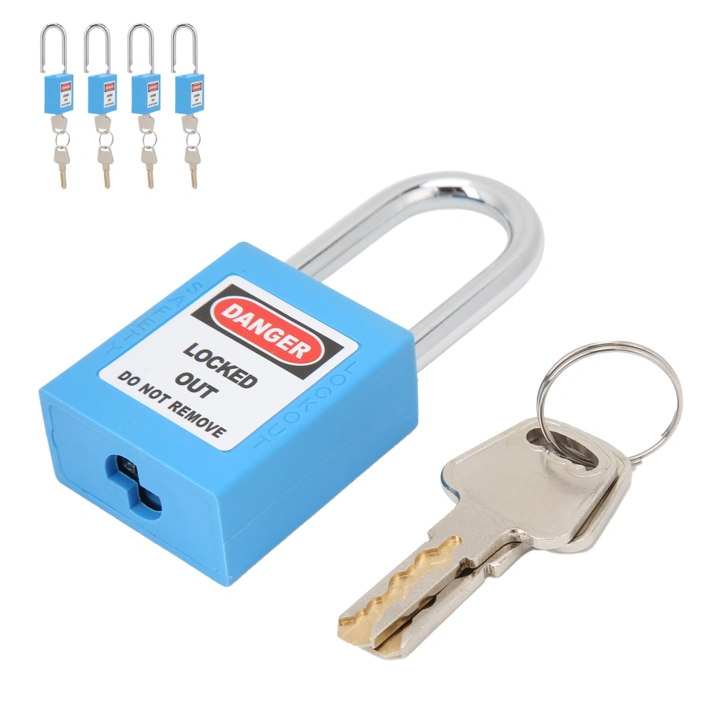 5 Sets 1.5in Safety Padlocks Steel Beam Insulated Lock with Keys for Industry Machine ManufacturingBlue