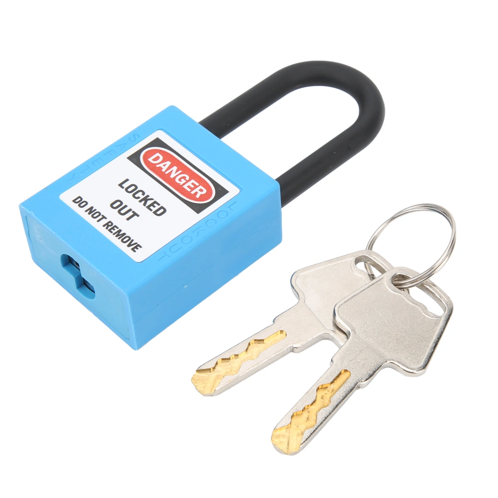 38mm Lockout Tagout Lock Nylon Corrosion Resistant Insulated Safety Padlock with KeyBlue