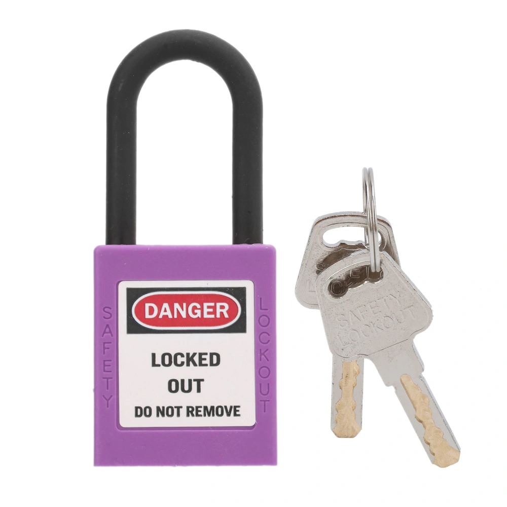 38mm/1.5in Safety Padlock Engineering Insulation DustProof with 2 Keys for Factories Construction Sites Hospitals(Purple )