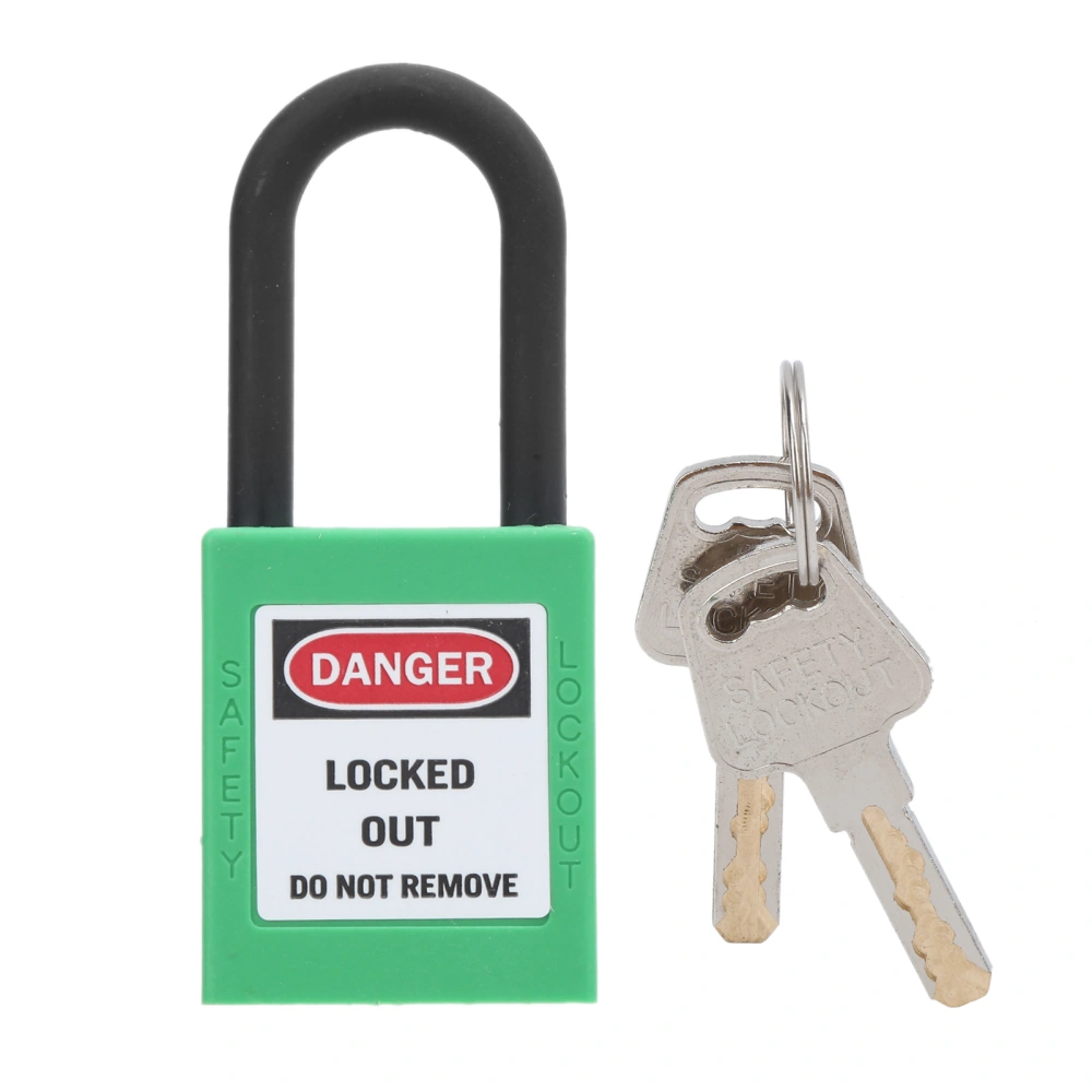 38mm/1.5in Safety Padlock Engineering Insulation DustProof with 2 Keys for Factories Construction Sites Hospitals(Green )