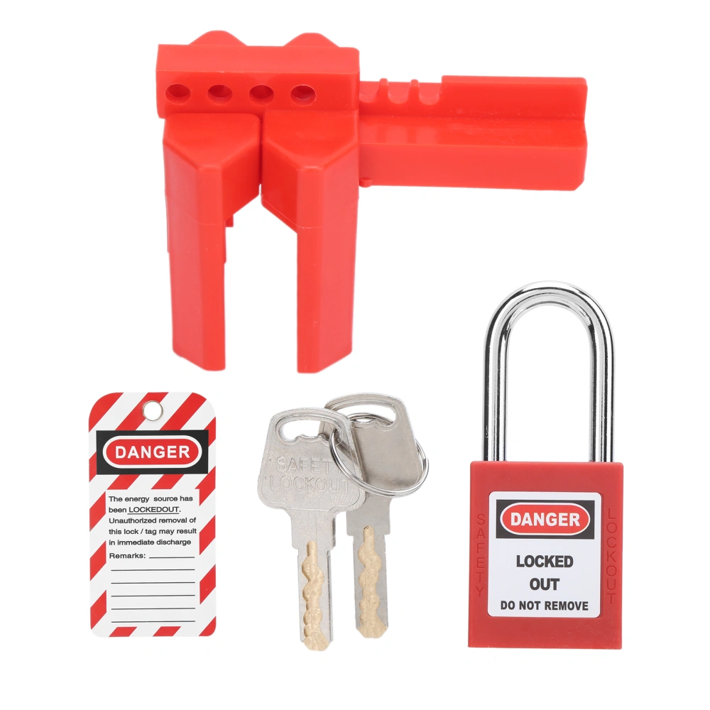 Lockout Tagout Lock Kit Adjustable Durable with Padlock Warning Label Key for Industrial