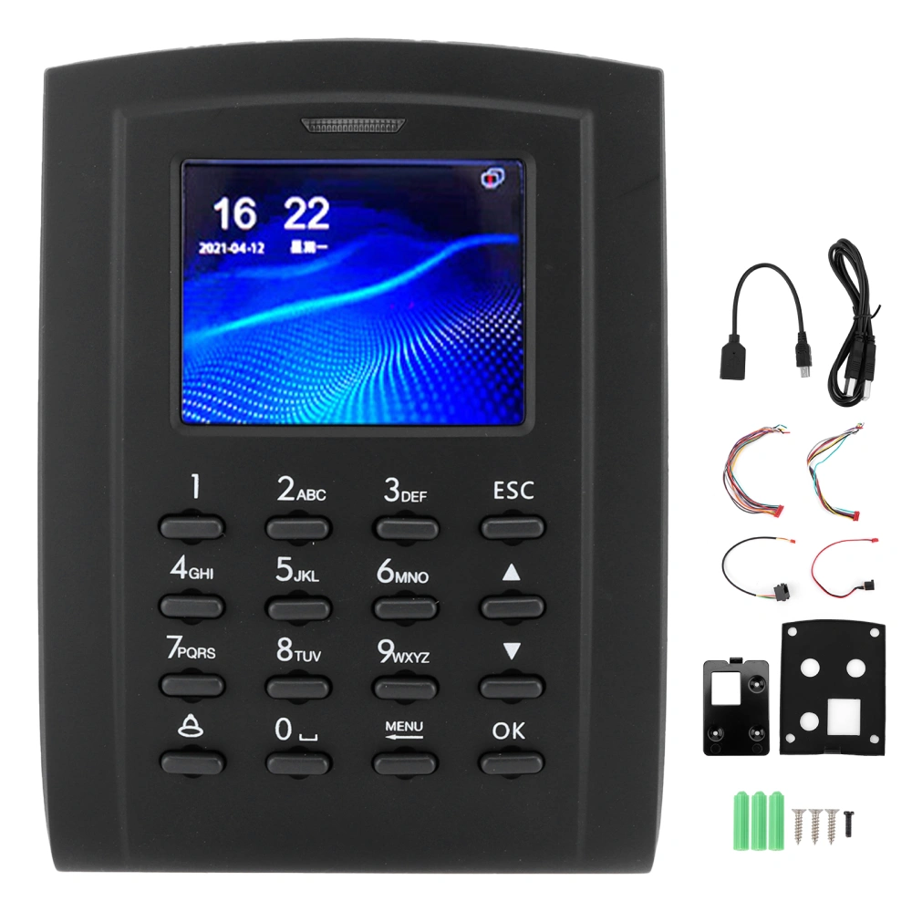 2.4in Access Control Machine TCP/IP Password Card Attendance Checking Wiegand26 TFT 125KHz Door Bell