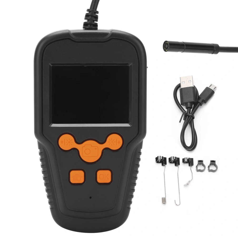 2MP Industrial Endoscope Recording with IP67 5.5mm Lens 2.4in HD Screen HandHeld Orange(5m/16.4ft )