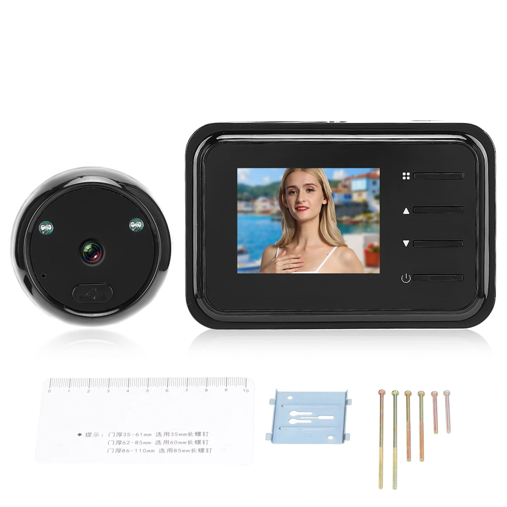 2.4in Video Doorbell Night Vision LCD Digital Camera with 90° WideAngle Lens for Household