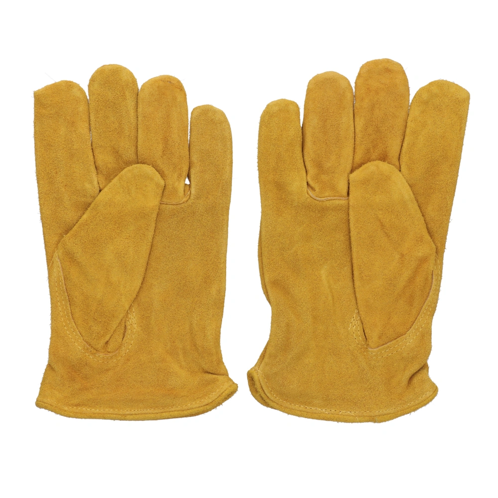 Cowhide Leather Gloves Short Welding Driver Security Protection Mitten for Construction Site Handling