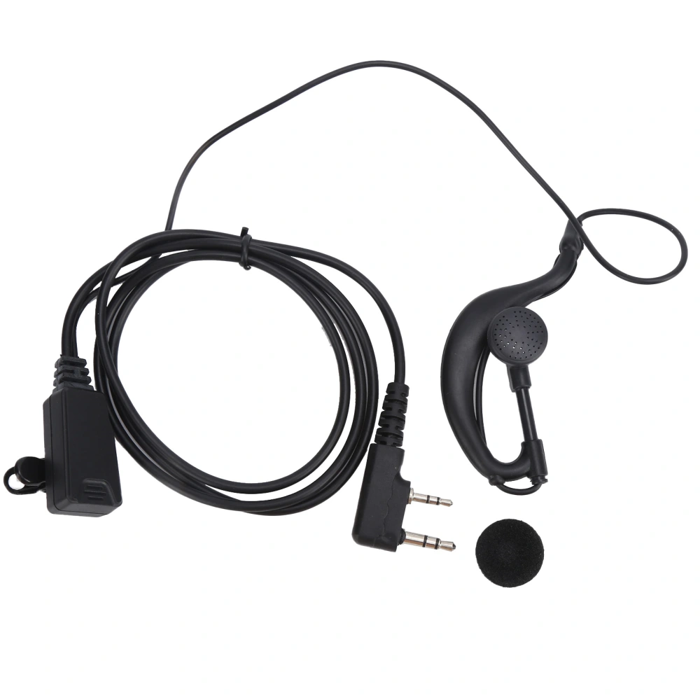 2 Way Radio Headset Universal 2Pin Headset with Collar Clip G Shape for Baofeng BF‑888S UV5R