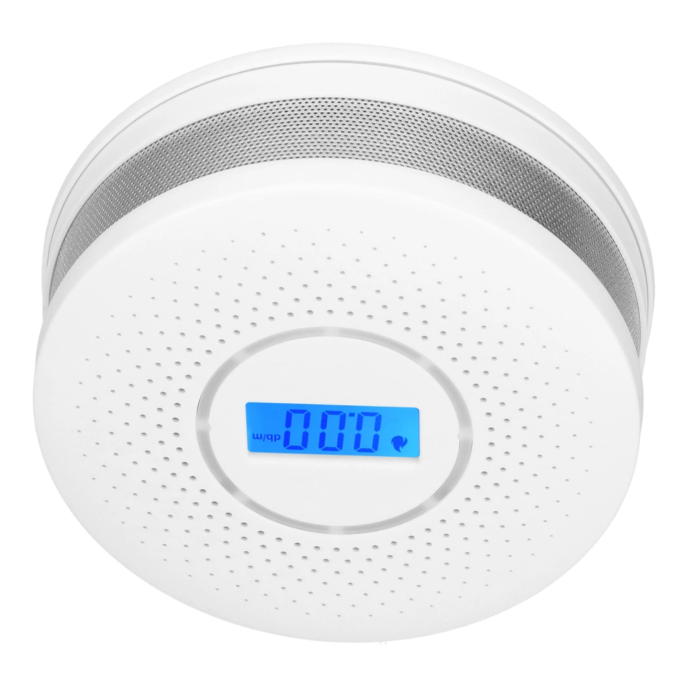 Carbon Monoxide and Smoke Detector Infrared Photoelectric Sensor Sound Light Alarm LCD Display