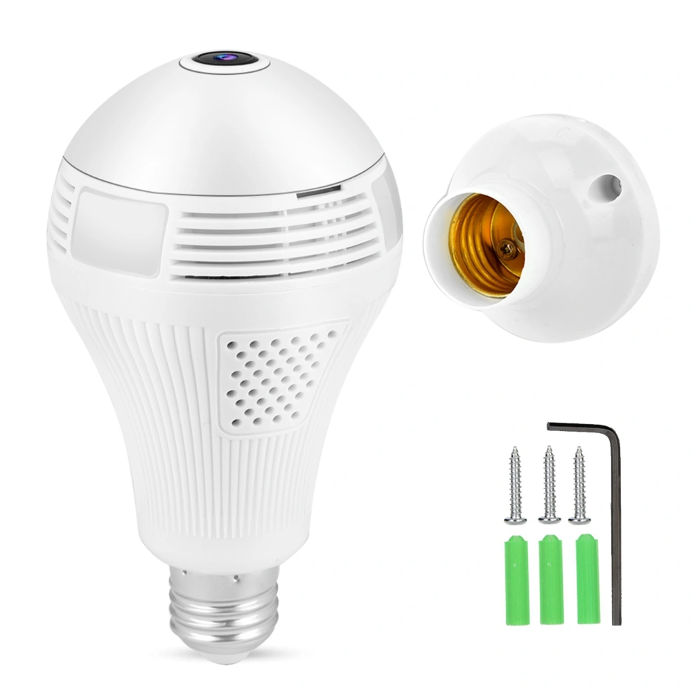 1080P Bulb Camera Wireless 360° 2‑Way Voice Intercom Motion Detection Alarm Network AC100‑240V E27