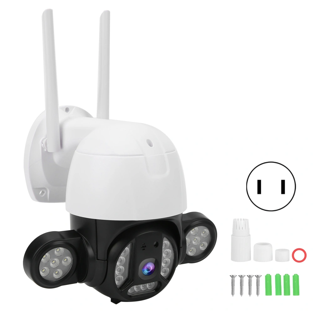 3MP PTZ Camera IP66 Waterproof Intelligent Humanoid Detection Full Color Night Vision for Home Security 100‑240VUS Plug