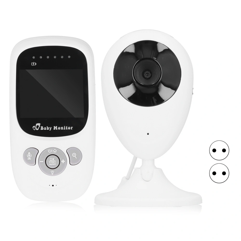 2.4G Wireless Baby Monitor Camera Infrared Night Vision 2-Way Audio Temperature Alarm 100-240VEU Plug