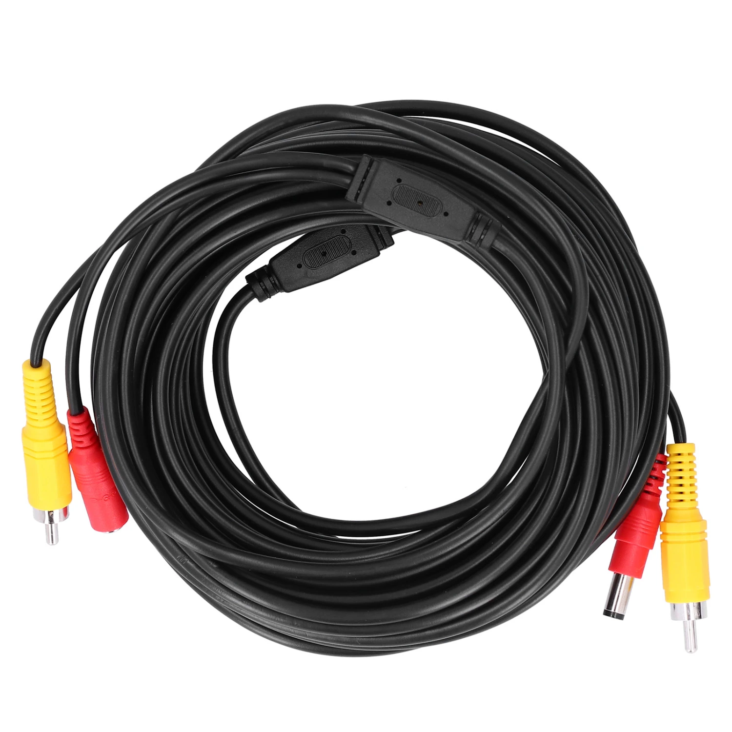 Portable CCTV Cable 2-In 1 Video Power Cord RCA+DC Connector for Surveillance Camera DVD Player(15m 49.2ft )