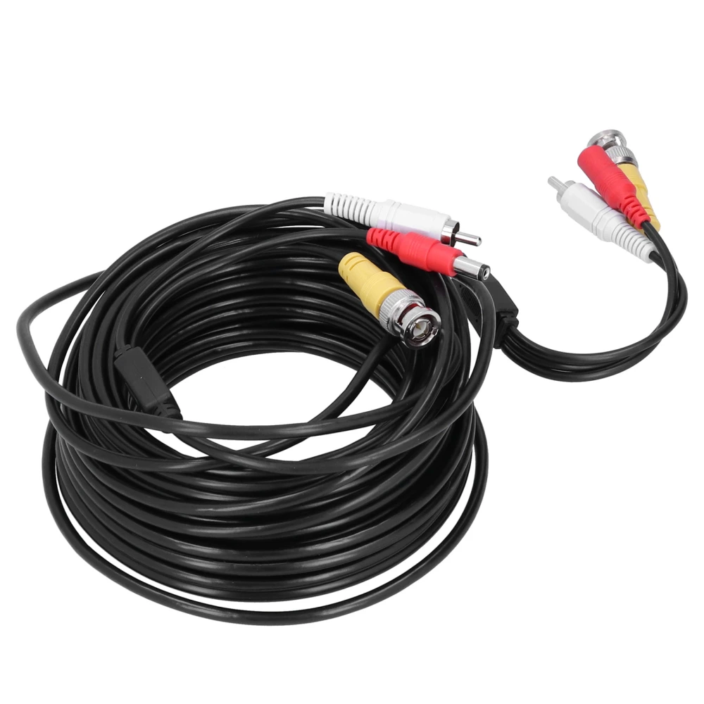 Portable CCTV Cable 3-In 1 Video Audio Power Cord BNC+RCA+DC Connector for DVR Surveillance System(10m 32.8ft )