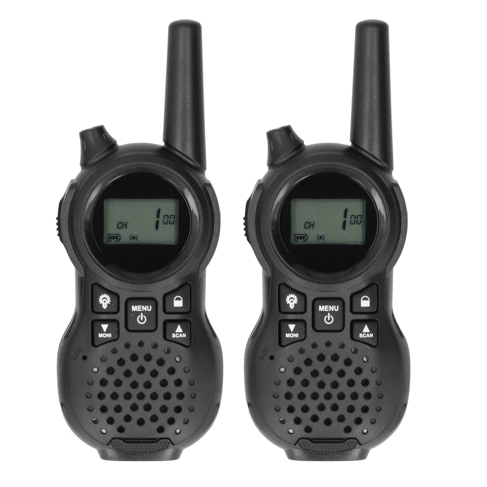 2pcs Handheld Walkie Talkies 0.5W Wireless Outdoor 2‑Way Radio Gifts for Kid ChildrenBlack European 446MHZ 8 Channels 6km Communication Distance