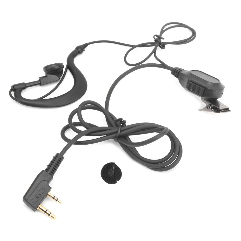 145cm/57in Walkie Talkie Headset Earphone Black Electronic Supplies for Kenwood TK / TH Series