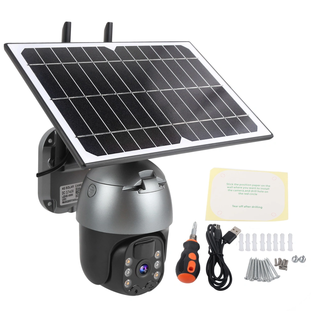 4G 1080P PTZ Camera Solar Powered PIR Motion Detection Full Color Night Vision CCTV IP66 WaterproofEU Frequency