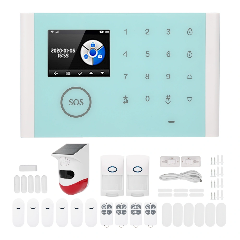 WiFi Door Window Sensor Kit Home Security Alarm System Sound‑Light Theftproof Remote Control