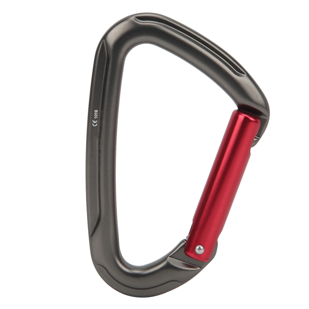 DShaped Climbing Carabiner High Strength Aluminium Alloy Outdoor Mountaineering Bearing Buckle GrayRed