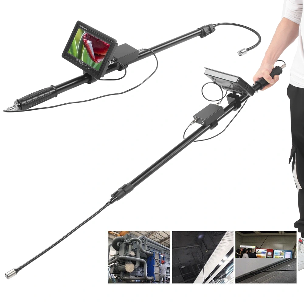 7in TFT DVR Telescopic Inspection Camera Life Detection Video Recording IP68 Waterproof for Earthquake Rescues 100‑240VUS Plug