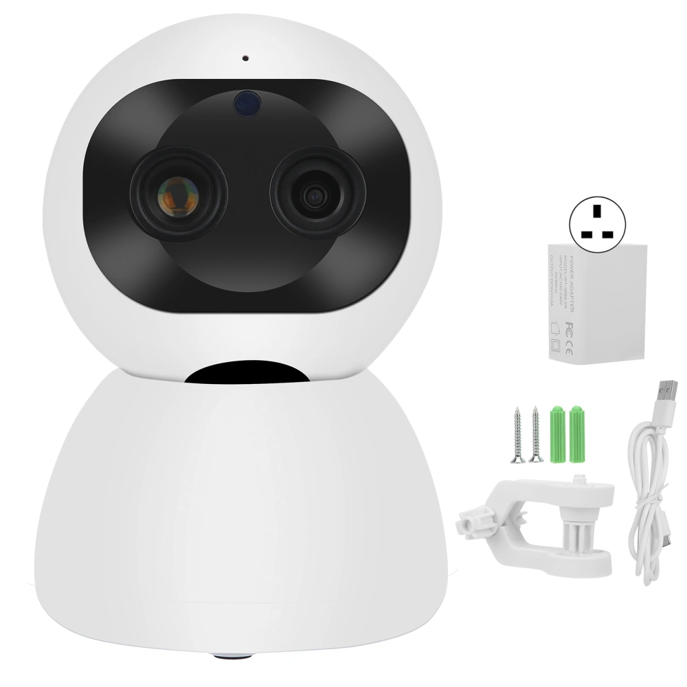 1080P Wifi PTZ Camera Dual Lens Motion Detection 2‑Way Audio Infrared Nigh Vision Security CCTV 100‑240VUK Plug