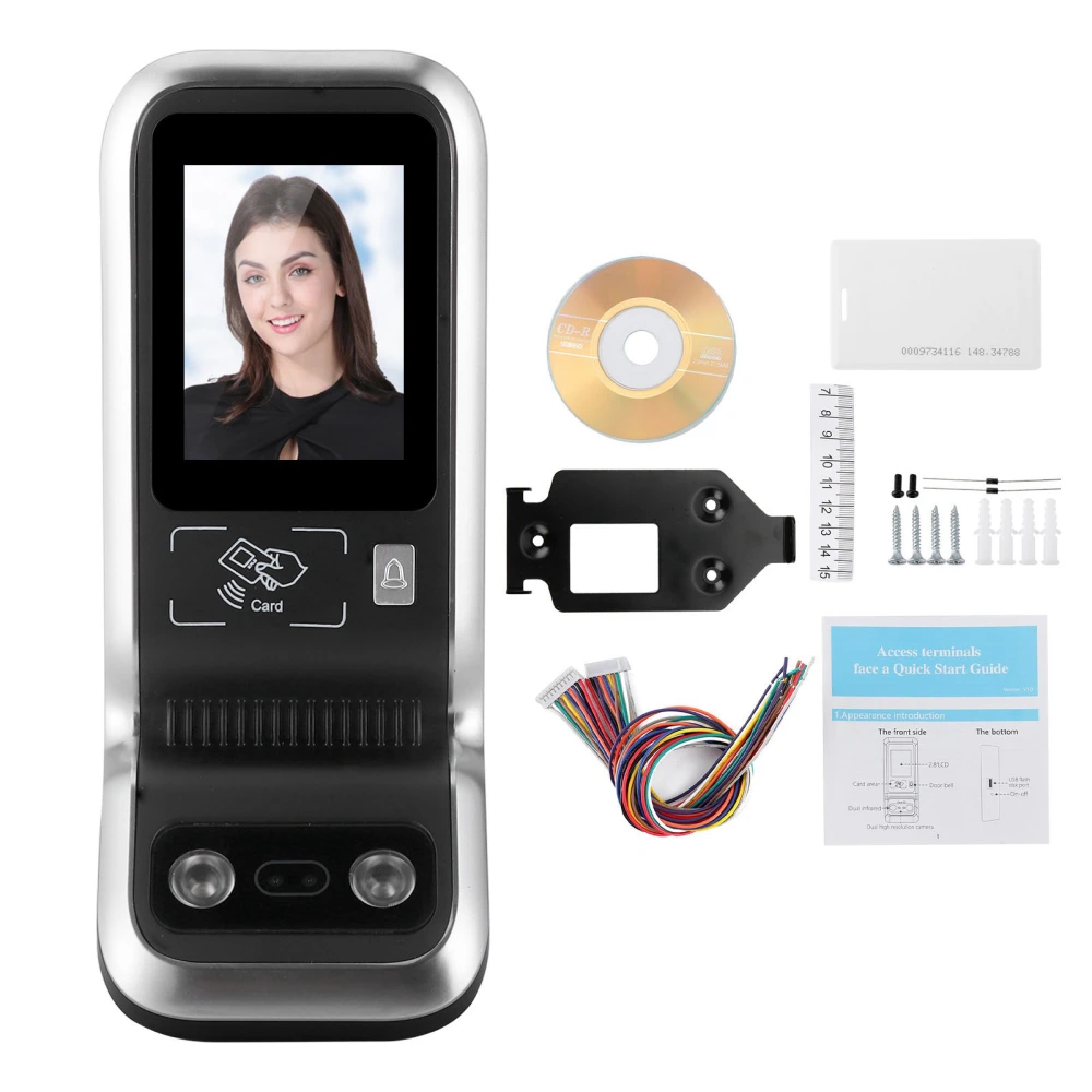 TCP IP 2.8in TFT Access Control Time Attendance Machine Face Recognition ID Card Infrared Sensing Device