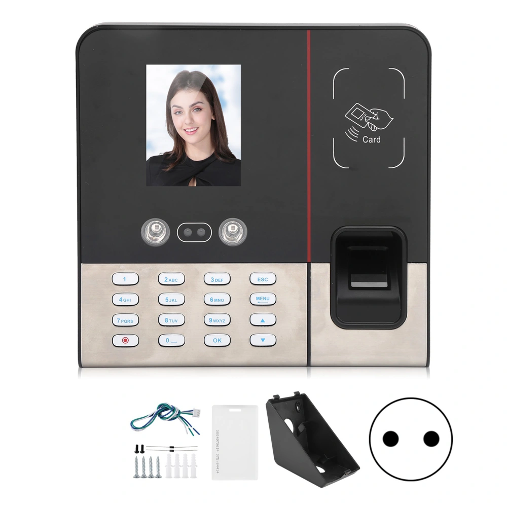 2.8in TCP/IP Time Attendance Face Fingerprint Password ID Card Recognition Access Controller 100-240VEU Plug