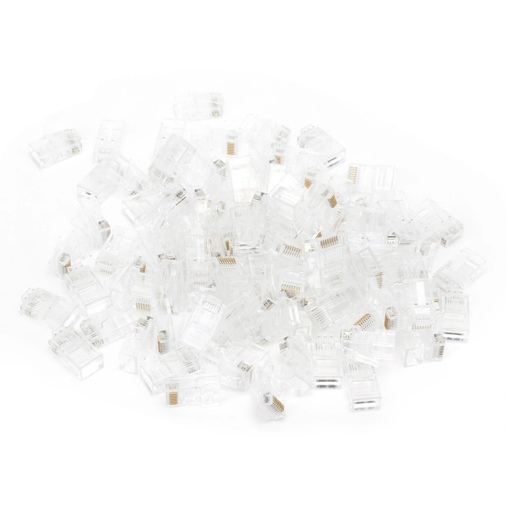 100pcs RJ45 Cat5E Modular Unshielded GoldPlated Networks Cable Connectors for Computers TVs