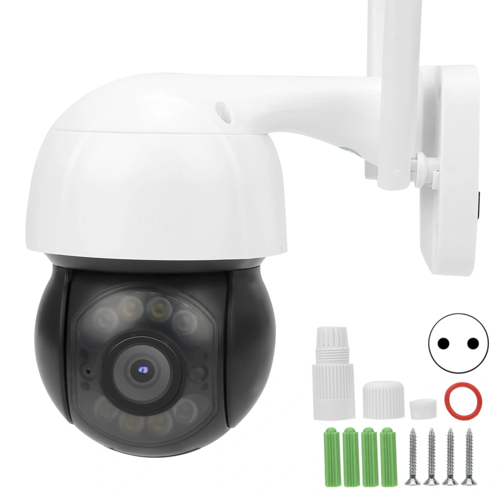 3MP WiFi Camera PTZ PIR Full Color Night Vision 2 Way Audio IP66 Waterproof CCTV 100‑240VEU Plug