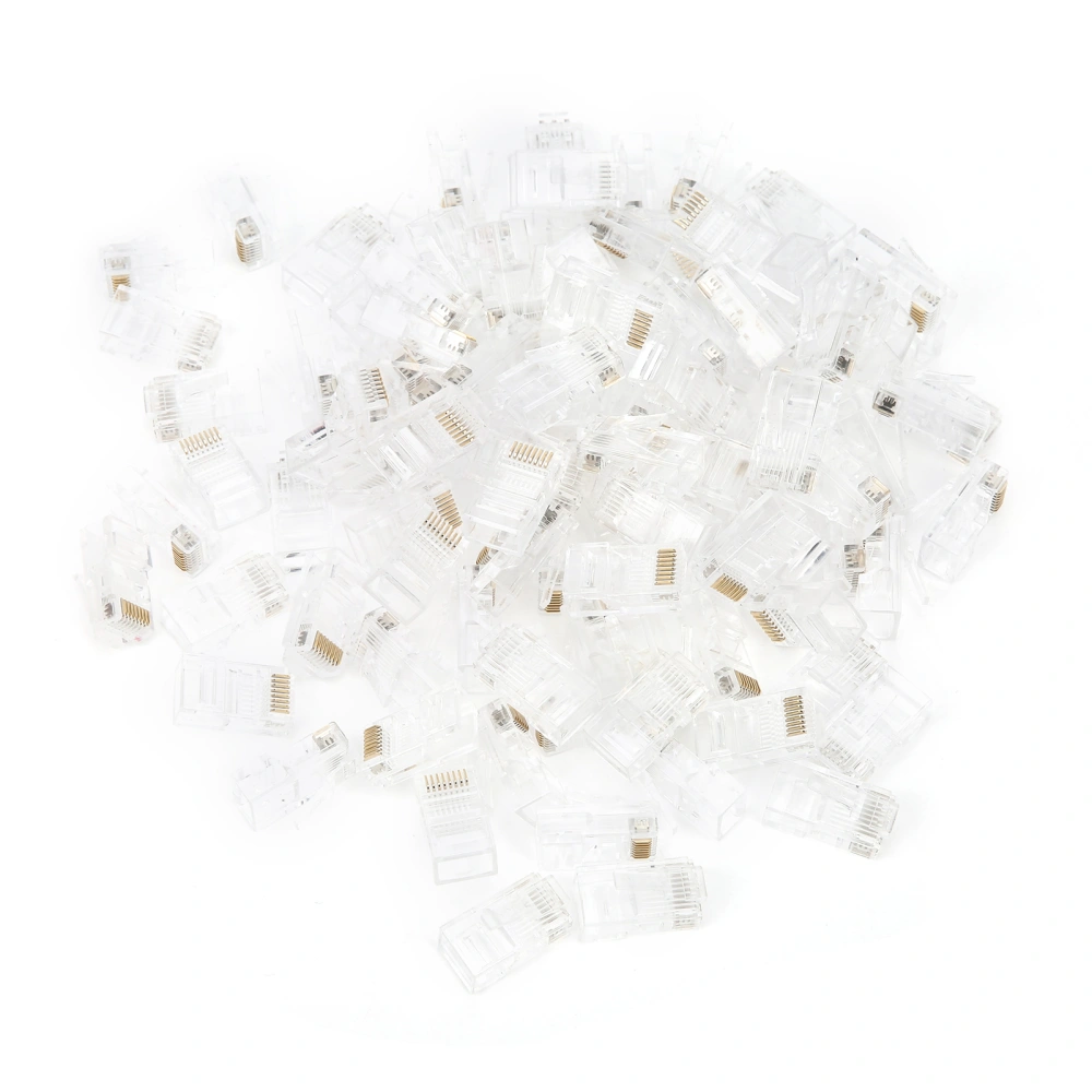 100pcs RJ45 Cat5E Modular Unshielded GoldPlated Networks Cable Connectors for Game Computers Router