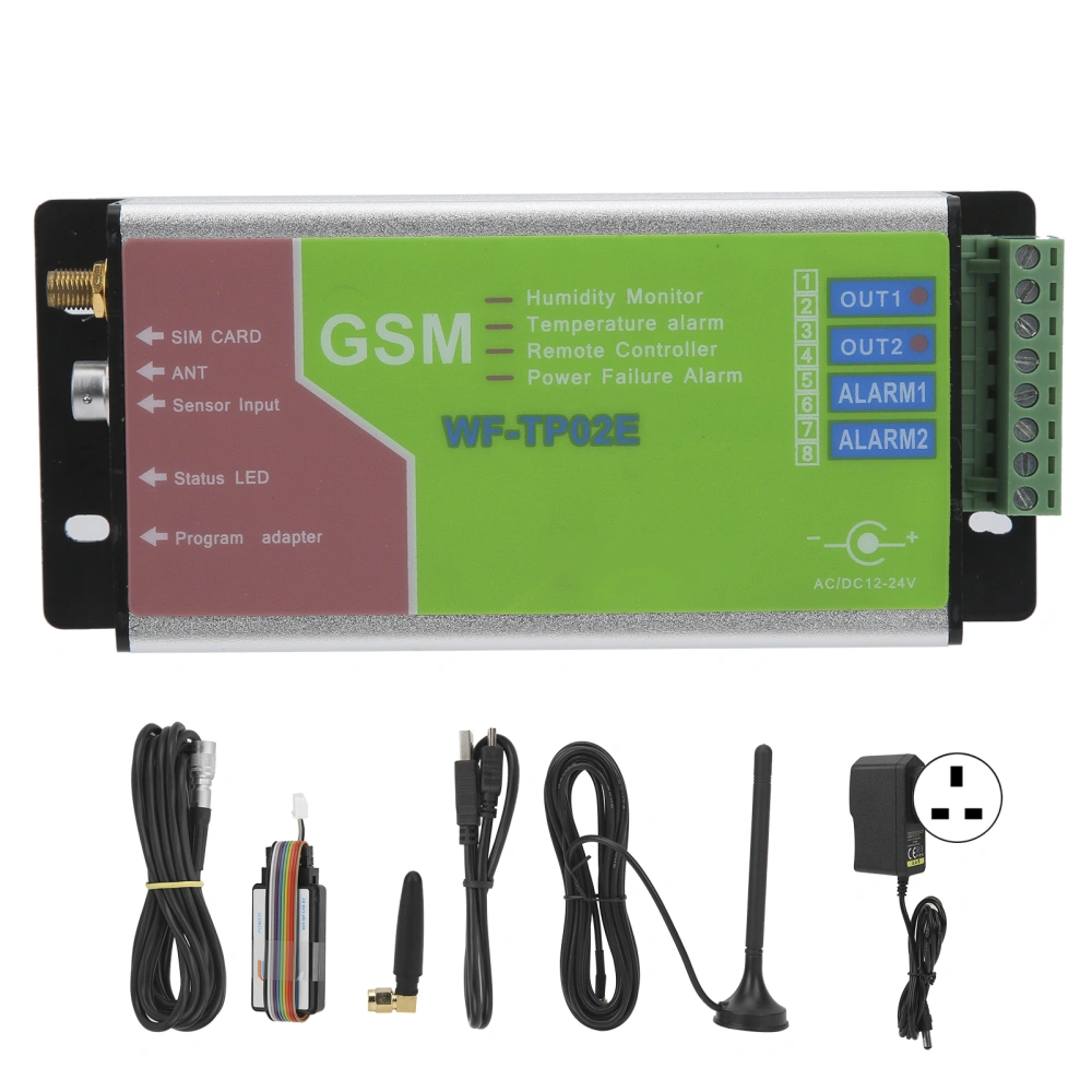 Temperature Alarm Power Failure Alert Remote Monitoring Controller GSM Signal 100‑240VUK Plug