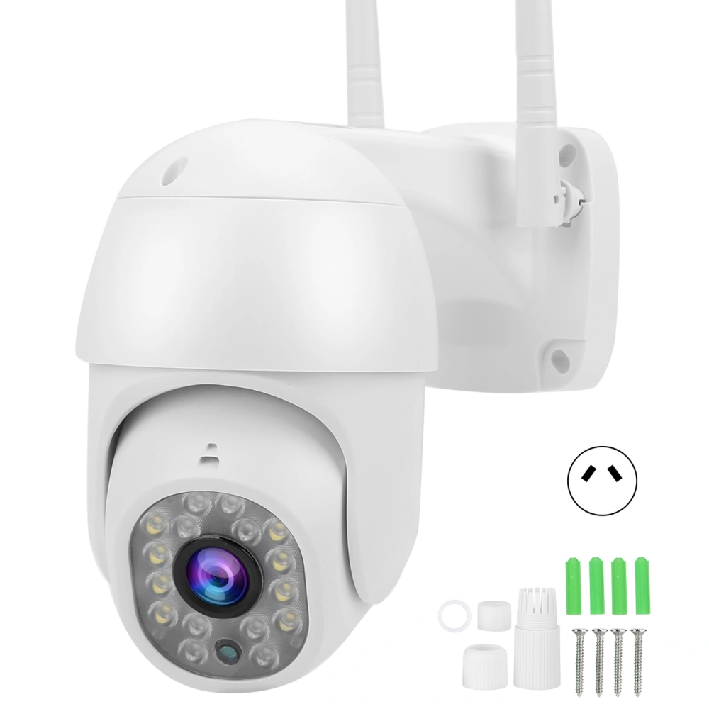 WiFi PTZ Cam 1080P Night Viewing Smart Track IP66 Waterproof CCTV Security Camera 100‑240VAU Plug