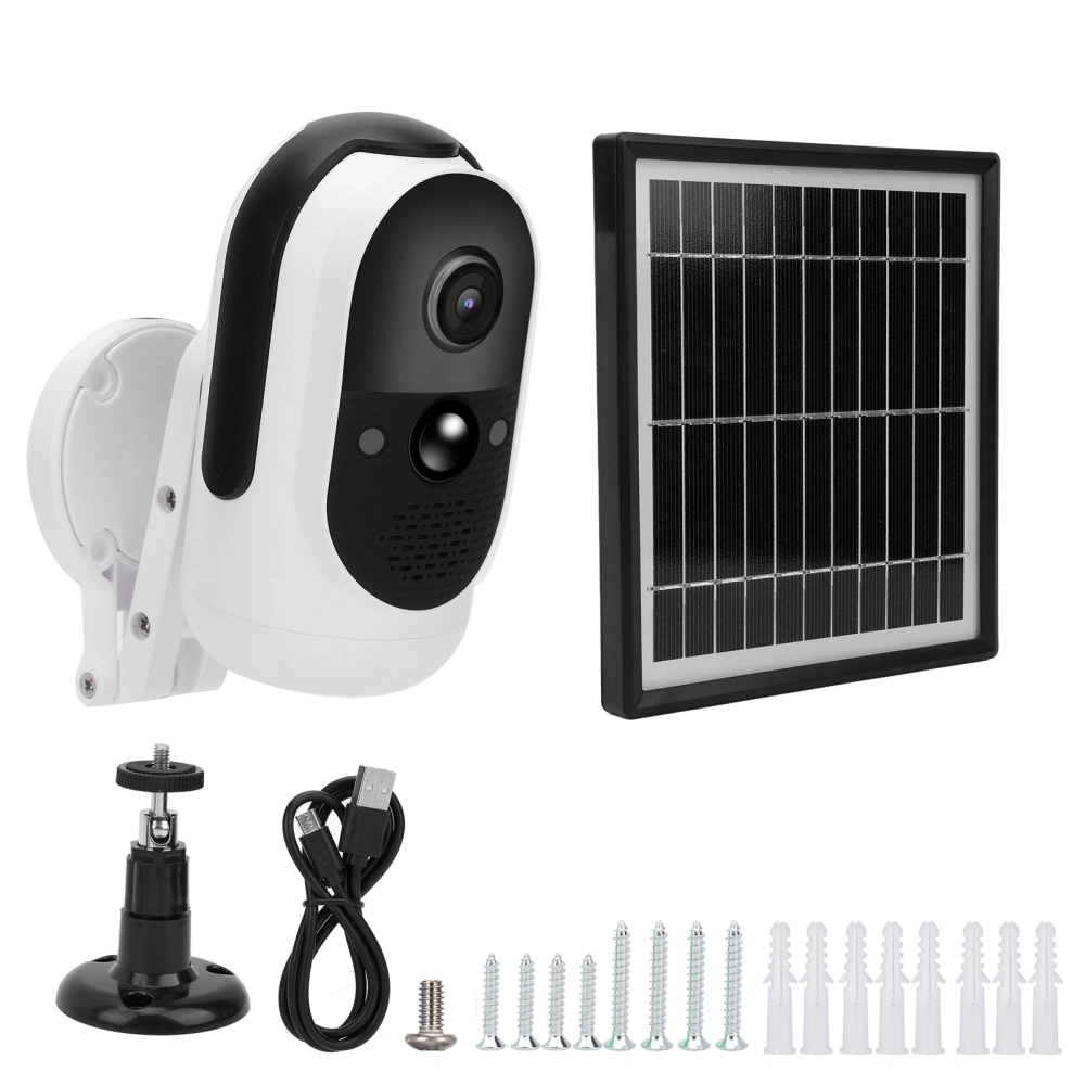 1080P WiFi Camera 3.3W Solar Panel Powered Infrared Night Vision 2‑Way Audio PIR CCTV IP65 Waterproof