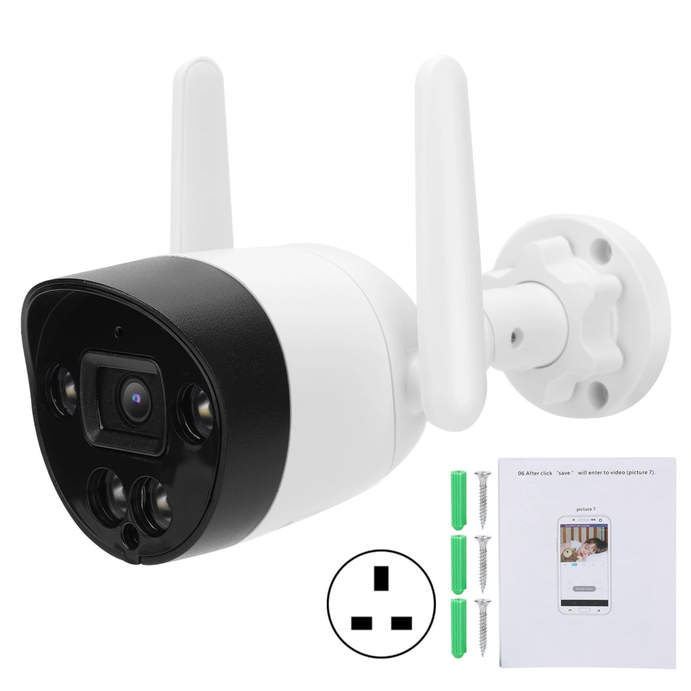 1080P WiFi Camera Motion Detection Infrared Night Vision IP66 Waterproof for Home Security 100-240VUK Plug