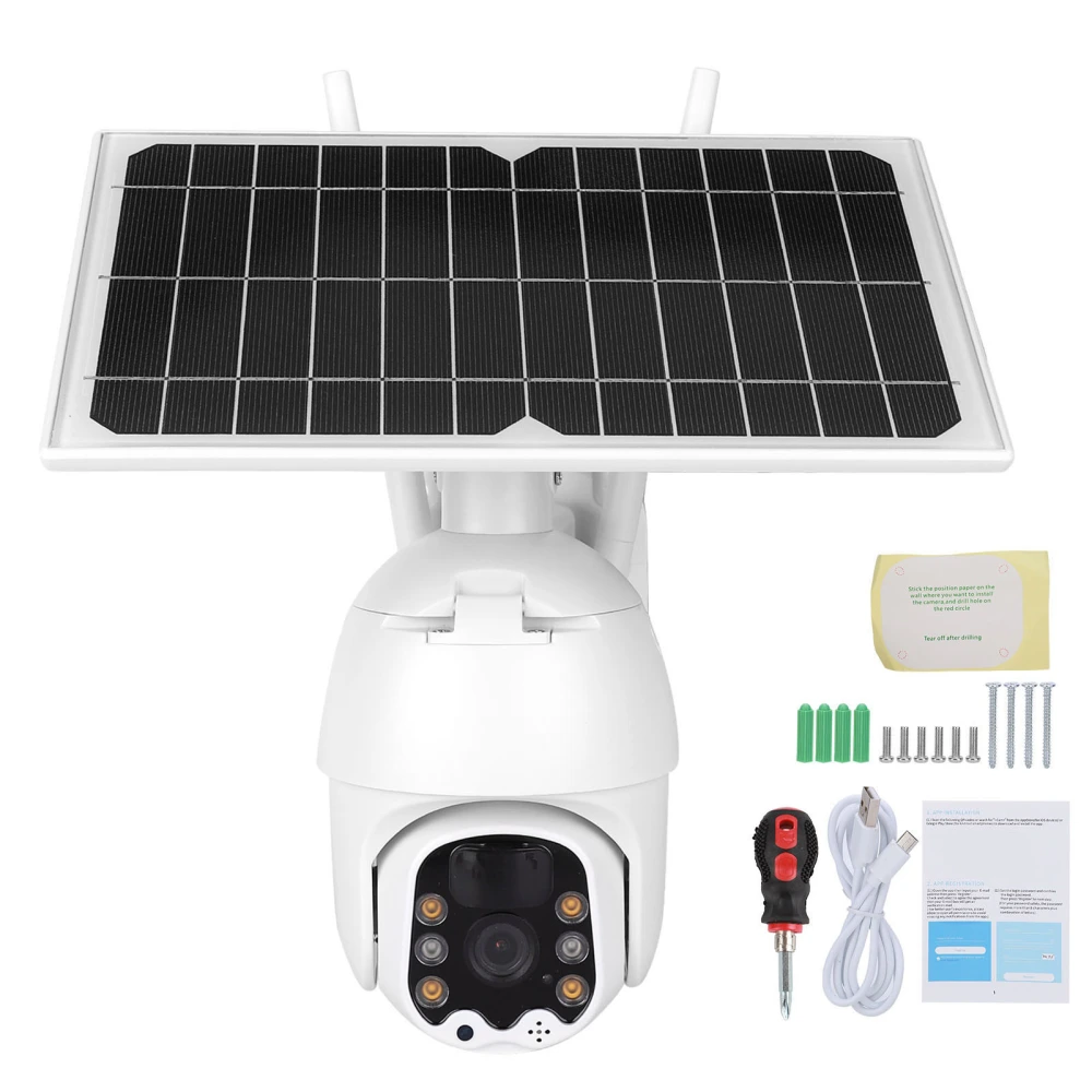 PTZ Camera 1080P HD 4G Full Color Solar Night View IP66 Waterproof PIR Alarm Home Security European Band