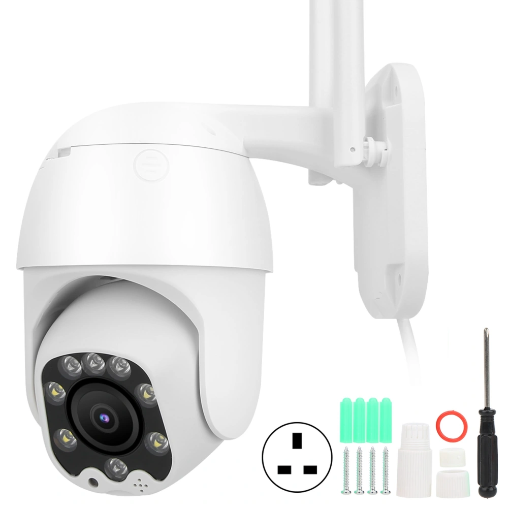 1080P Wifi PTZ Camera 8 Lights Nigh Vision IP66 Waterproof Motion Detection 100‑240V Prise UK