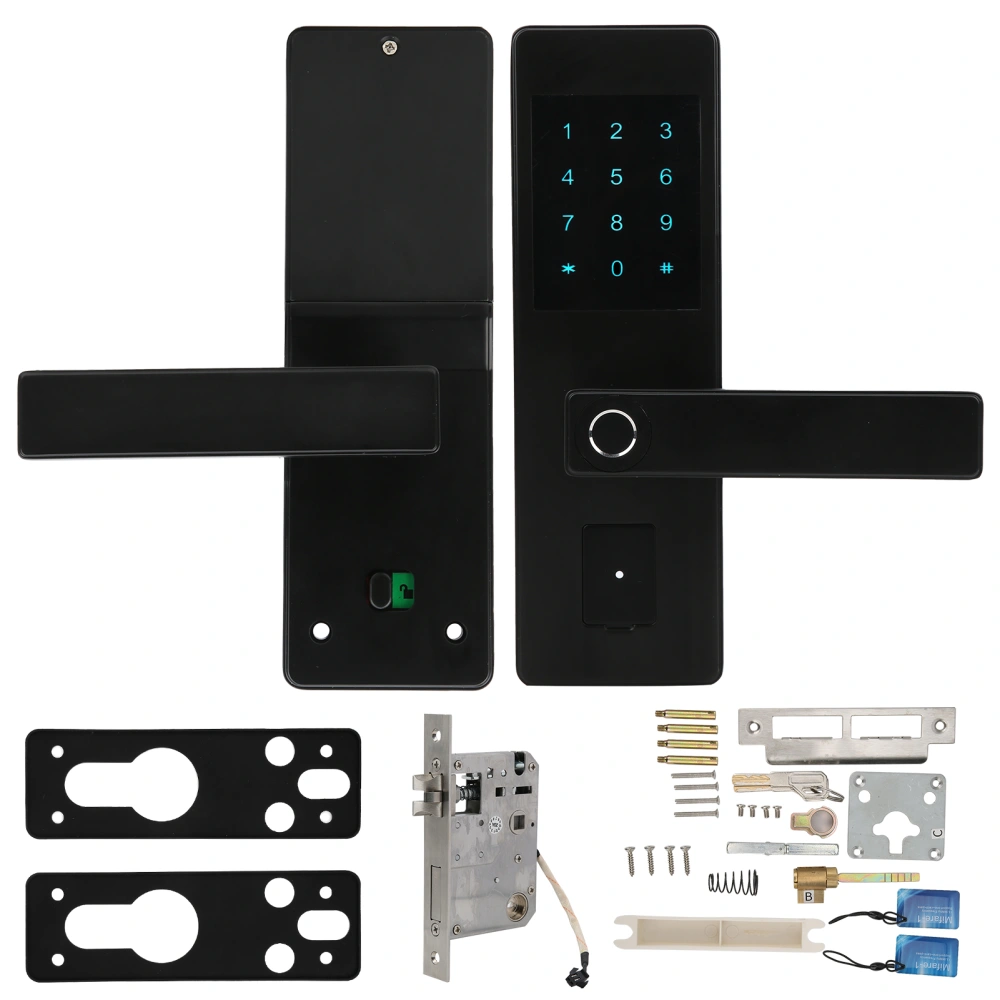 Intelligent Door Lock Fingerprint Password IC Card Bluetooth APP Unlock with 2 Mechanical Keys