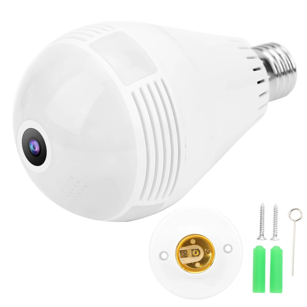 1080P WiFi Bulb Camera Panoramic Dome Night Vision 2 Way Intercom Security Monitor System 100‑240V