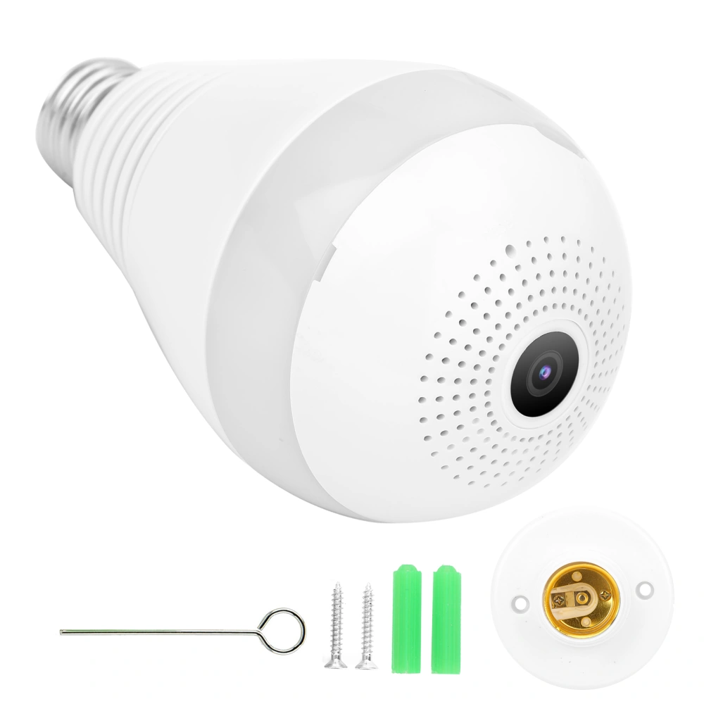 1080P Panoramic Bulb Camera White Light Infrared Wifi Night Vision for Home Security System 100&#8209;240V