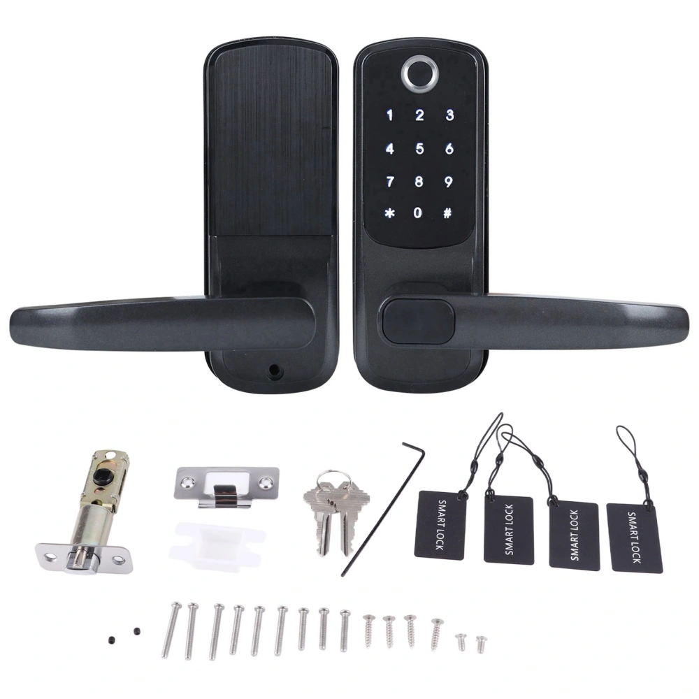 Biometric Fingerprint Door Lock Bluetooth APP Password with Mechanical Key for Voice Control