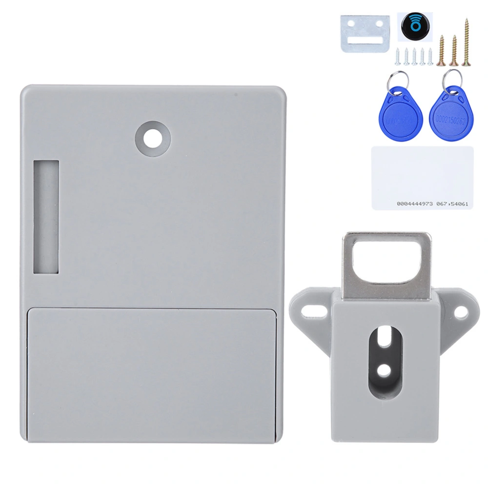 125KHz Smart Cabinet Lock Electronic RFID Card Opening No Drill for Wardrobe Sauna LockerGray