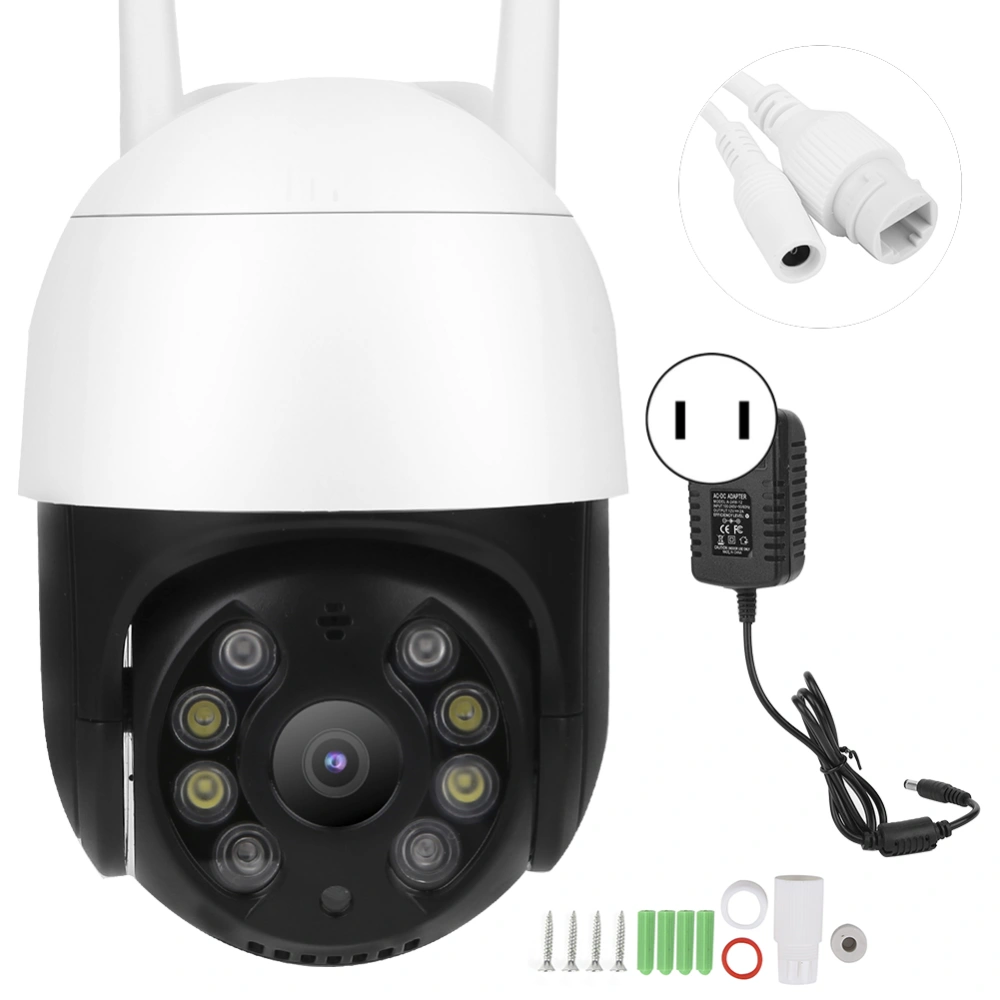 3MP Wifi PTZ Camera 8 Lights Human Detect Colorful Night Vision IP66 Waterproof Surveillance 100‑240VUS