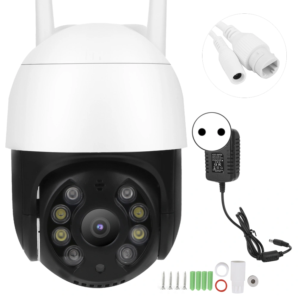 1080P Wifi PTZ Camera 8 Lights IP66 Waterproof Human Detect Full Color Night Vision for Home Security 100‑240VEU