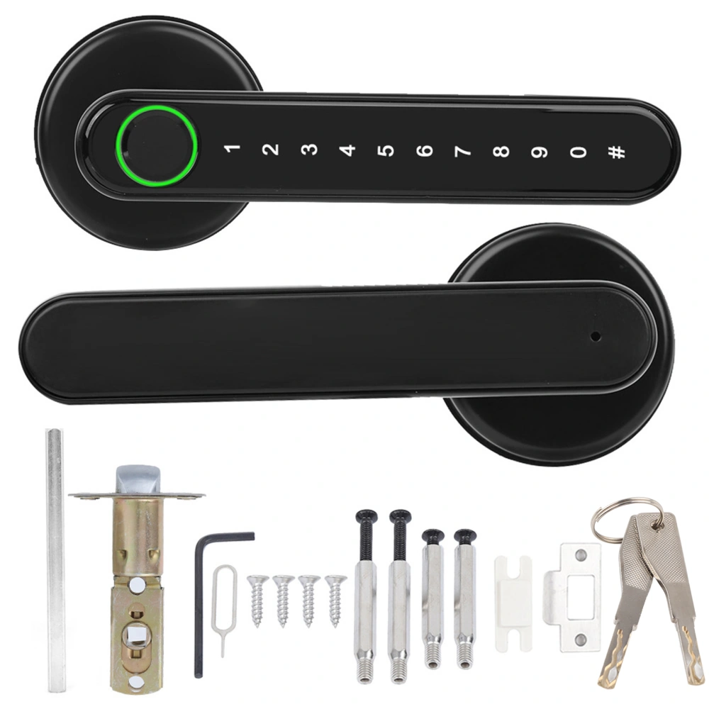 Smart Handle Lock Fingerprint Password Bluetooth App Electric Key Locker for Home Security for Tuya