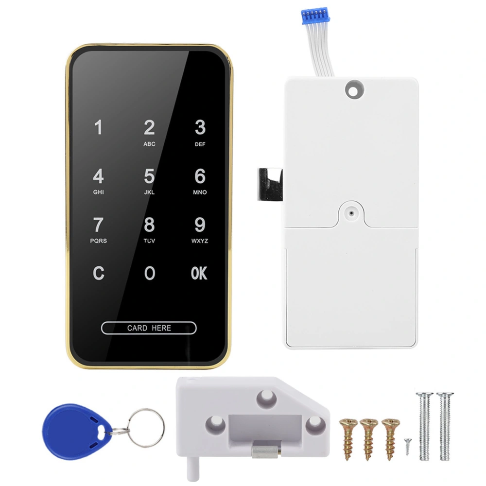 Electronic Password Card Lock RFID Smart Keyless Touch Screen for File Shoe Cabinet LockerGold RFID Tag