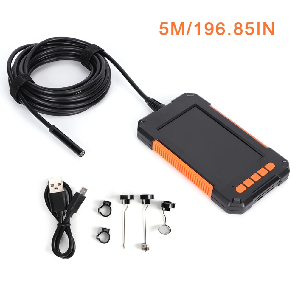 4.3in LCD 1080P Handheld Endoscope IP67 8mm Waterproof Borescope Inspection Camera5m