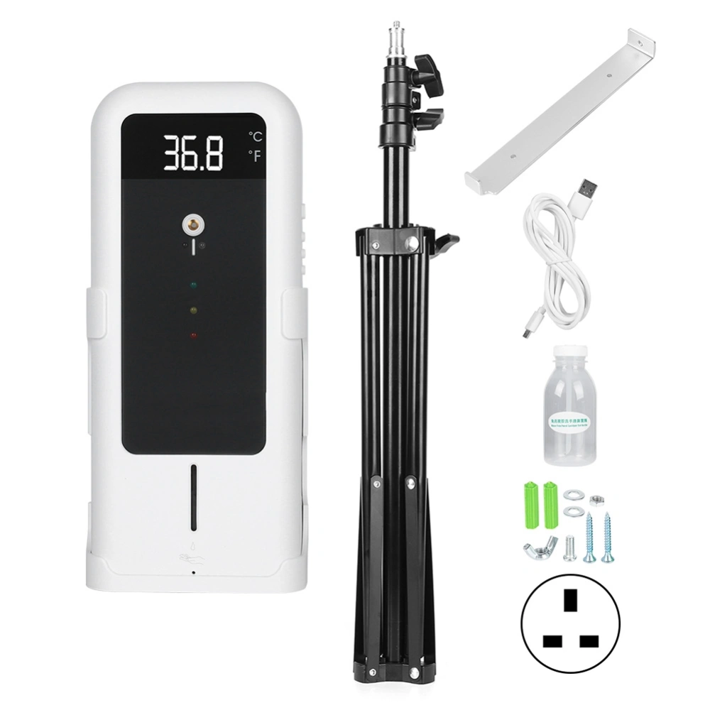 Non Contact Infrared Temperature Meter Celsius / Fahrenheit Auto Sensing Liquid Soap Dispenser Machine 100-240V(UK Plug )