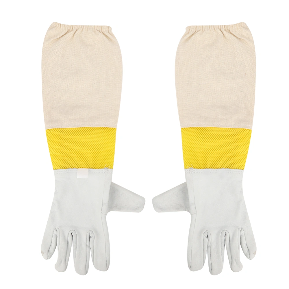 Pair of Beekeeping Protective Gloves with Long Mesh Sleeve Unisex for Beginner BeekeeperXXXL