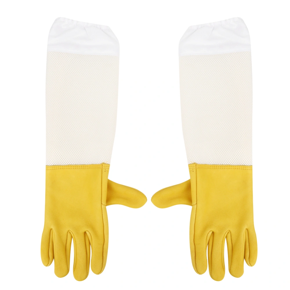 Pair of Beekeeping Protective Gloves Long Mesh Sleeves Beekeepers Working ToolXXL